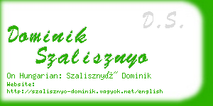 dominik szalisznyo business card